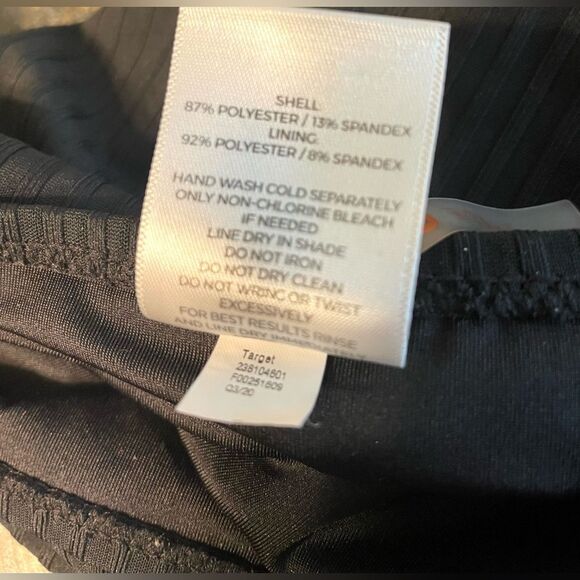 Shade & Shore Ribbed Cut Out One Piece Swimsuit Black M - Picture 6 of 7